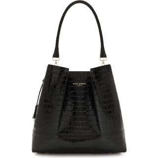 Isabel Bernard Femme Forte Macie Croco Black Calfskin Leather Handbag IB25074-201