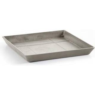 Ecopots firkantet plast moderne i/udend?rs planter blomsterpotte saupper taupe 11 """"