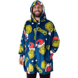 Vanilla Underground Vanilla Underground Blue Unisex The Grinch Adults Zip Blanket Hoodie