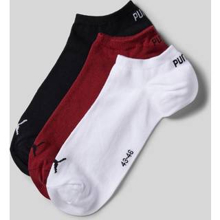 Puma 3-pak Sneaker Socks - Black/Wine red - Str 39/42