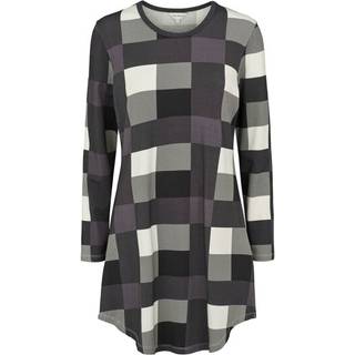 Lady Avenue Bamboo Nightdress Long Sleeve - Grey check - Small