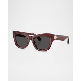 Burberry BE4442U 412887 51 Solbriller Kvinder Burgunder - Transparent Bordeaux Burgundy - 51mm
