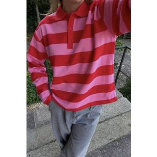 Object - Objmillie L/S Lo Polo Aw Fair 24 - 4817611 Flame Scarlet Pink