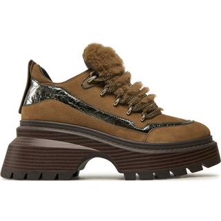 MK Shiloh Mixed-Media Platform Boot - Brown - Michael Kors - EU 39