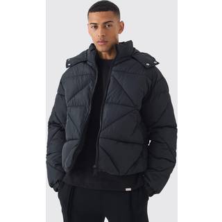 Mens Abstract Quilted Puffer In Black