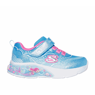 Skechers Sneakers Blå Med Havfrue Og Blinklys - Str. 24