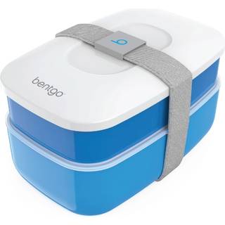 Bentgo Classic-Voksen Bento Box All-in-One Stackable Lunch Box Container med 3 rumplastikredskaber og nylonforseglingsstrop BPA gratis madbeholde