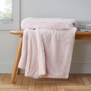 Catherine Lansfield Catherine Lansfield Blush Pink Soft and Cosy Glamour Faux Fur Throw