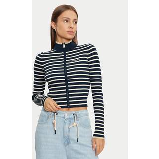 Tommy Jeans Blå Metallisk Tip Zip CardiganMiddel