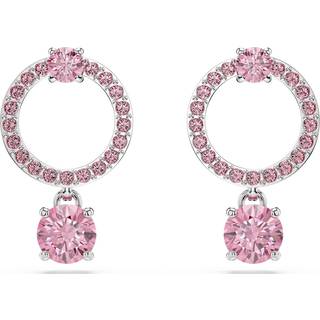 Attract Drop-Ohrhänger, Rundschliff, Rosa, Rhodiniert