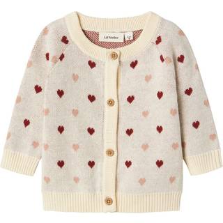 Lil Atelier Turtledove Heart Strik Cardigan