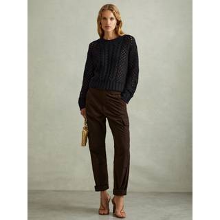 Reiss Marie Cable Knit Jumper with Wool and CashmereS