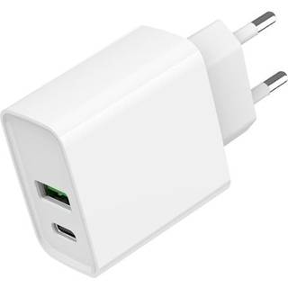 Gembird Universal GaN USB charger QC 3.0 & PD 20W 2-port - White
