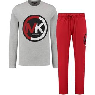Michael Kors Lounge Crewneck and Jogger Gift Set - Black/Grey/Red - Medium