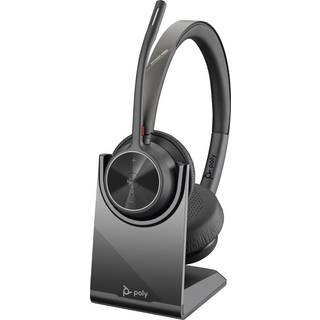 POLY Voyager 4320 Microsoft Teams Certified Headset +BT700 dongle +Charging Stand Trådløs Opkald/musik USB Type-A Bluetooth Opladningsstativ Sort