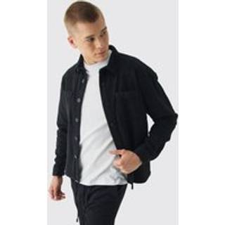 Mens Black Oversized Brushed Overshirt