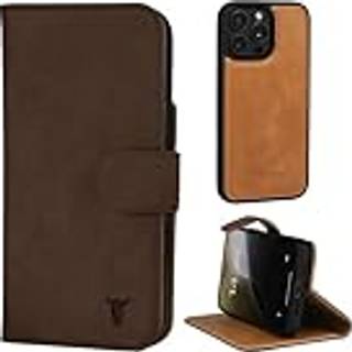 iPhone 16 Pro Max Leather Wallet Case (with Detachable Cover & MagSafe Compatible) - Nubuck / Dark Brown