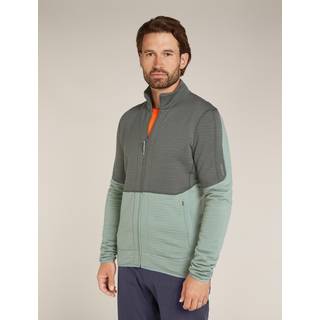 Icebreaker Men's Merino 400 Realfleece Descender Longsleeve Zip Galaxy/Moss/Core Black, Galaxy/Moss/Cb, S