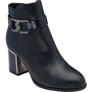 Lotus Lotus Blue Patent Lace-Up Ankle Boots