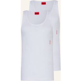 HUGO Herren Tank Top weiß Baumwolle & Mix unifarben