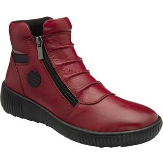 Lotus Lotus Red Flat Zip-Up Ankle Boots