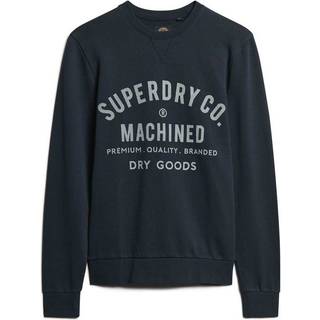 Superdry Superdry Eclipse Navy Olive Green 100% Cotton Machined Goods Workwear Crew Sweatshirt