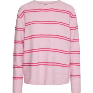 Pieces - Pcolivia Ls O-neck Knit Mm - Striktrøjer og cardigans til kvinder - Pink Lavender/beetro - L