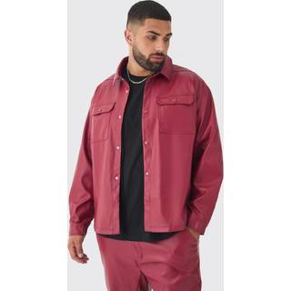Mens Cherry Plus PU Long Sleeve Overshirt