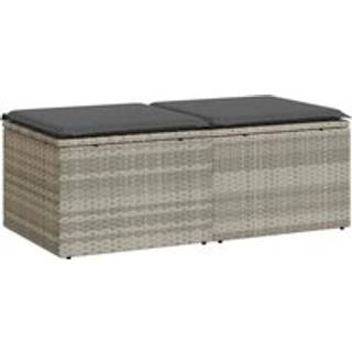 Sofasæt Til Haven 2 Dele Med Hynder Polyrattan Akacietræ - Lysegrå