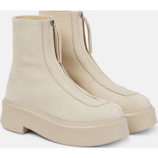 The Row Zipped 1 leather ankle boots - beige - EU 38.5