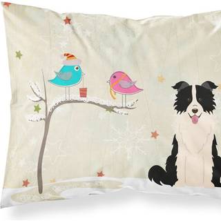 Caroline's Treasures Christmas præsenterer Friends Border Collie Black White Stof Standard Pillowcase BB2590Pillowcase