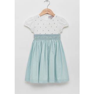 Trotters London Trotters London Blue Rose Hand Smocked Dress