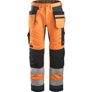 Snickers 6230 high-vis arbejdsbukser+ med hylsterlommer, klasse 2 orange/koksgrå 132