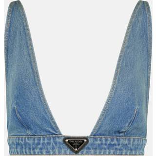 Prada Logo denim bralette - blue - XL