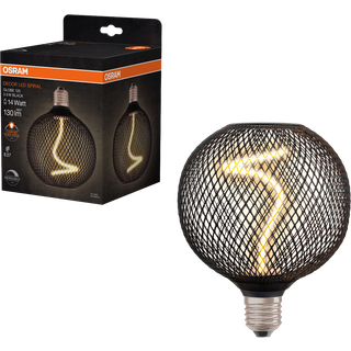 LEDVANCE E27 Decor LED Pære Spiral Filament Globe 125 14 BLACK DIM 3.5W 818