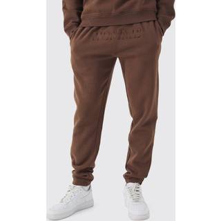 Mens Chocolate Regular Mix Homme Embossed Jogger