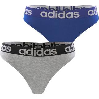 adidas 2-pak Underwear Brazilian Thong - Blue/Grey - Large