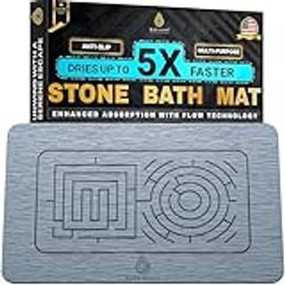 Maze Oasis Stone Bath Mat - Instant -Torking Diatomaceous Earth Bath Mat with Maze Mönster - Super Absorbent Non -Slip - Snabbt torrt stenbadmatt