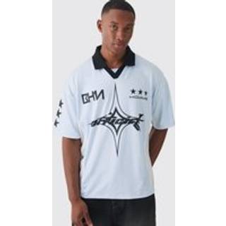 Mens Light Blue Regular Fit V Neck Official Football Polo