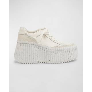 ChloÃ© Nama leather platform sneakers - white - EU 42