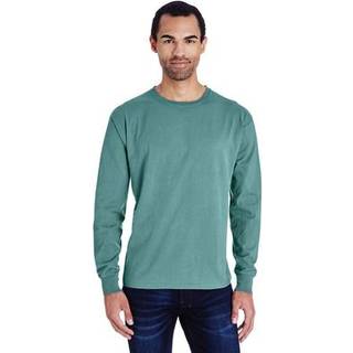 Unisex tøjfarvet langærmet t-shirt-sort-S (D0102H7KYSX)