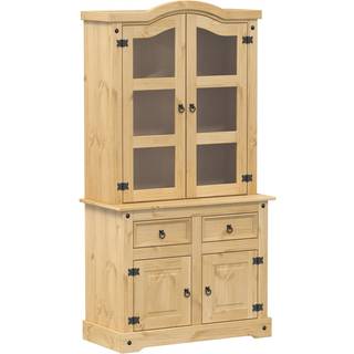 glasskab Corona 100x48,5x179 cm massivt fyrretræ