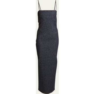Alaïa Denim midi dress - blue - XL