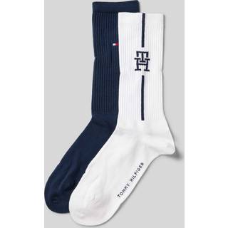 Tommy Hilfiger 2-pak Monogram Sock - White/Navy - Str 39/42