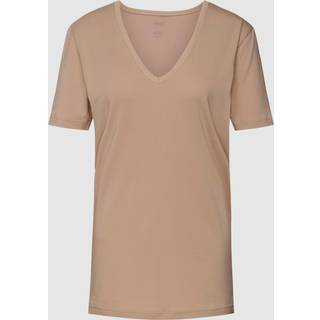 Mey Herren Drunterhemd beige Baumwolle & Mix unifarben Slim Fit