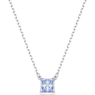 Matrix Anhänger, Kissenschliff, Blau, Rhodiniert