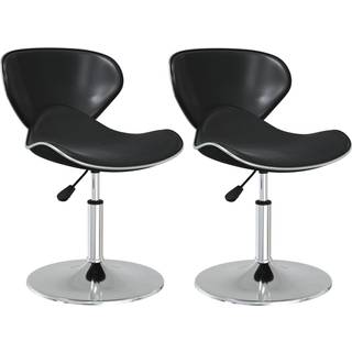 spisebordsstole 2 stk. kunstlæder sort
