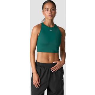 Contrast Cropped Tank Top Deep Emerald