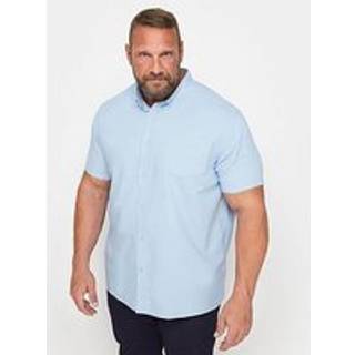 BadRhino Big & Tall BadRhino Big & Tall Blue Premium Short Sleeve Oxford 100% Cotton Shirt
