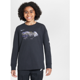 Los Angeles Lakers Essential Nike NBA Max90 -T-shirt med lange ærmer til større børn (drenge) - sort - XL